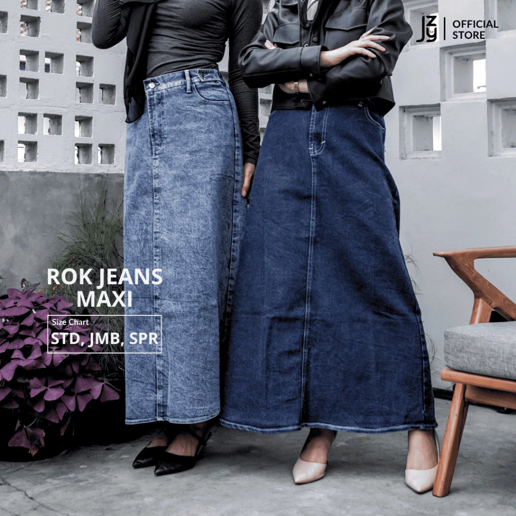 Rok Jeans Maxi Denim Stretch - Snow Blue