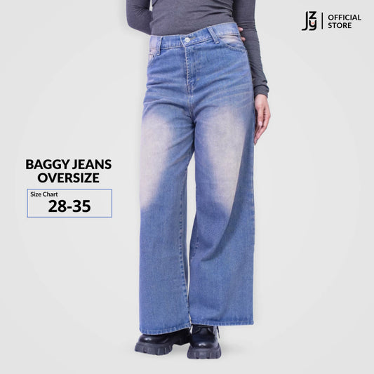 Celana Baggy Jeans Oversize Wanita - Vintage Denim